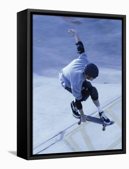 High Angle View of a Young Man Skateboarding-null-Framed Premier Image Canvas