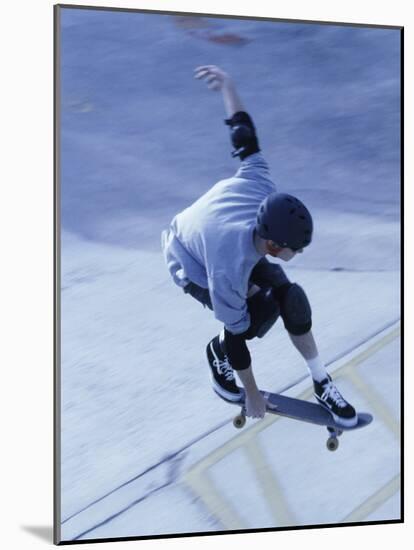 High Angle View of a Young Man Skateboarding-null-Mounted Photographic Print