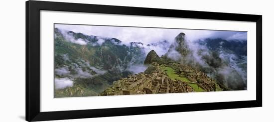 High Angle View of an Archaeological Site, Inca Ruins, Machu Picchu, Cusco Region, Peru-null-Framed Photographic Print