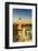 High angle view of Big Ben, the Palace of Westminster and Westminster Bridge at dusk, London, Engla-Fraser Hall-Framed Photographic Print