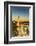 High angle view of Big Ben, the Palace of Westminster and Westminster Bridge at dusk, London, Engla-Fraser Hall-Framed Photographic Print