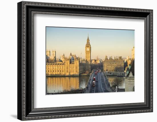 High angle view of Big Ben, the Palace of Westminster, UNESCO World Heritage Site, and Westminster -Fraser Hall-Framed Photographic Print