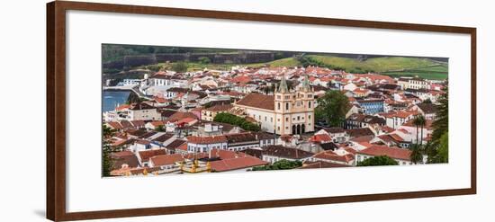 High angle view of cathedral in a city, Angra Do Heroismo, Terceira Island, Azores, Portugal-null-Framed Photographic Print