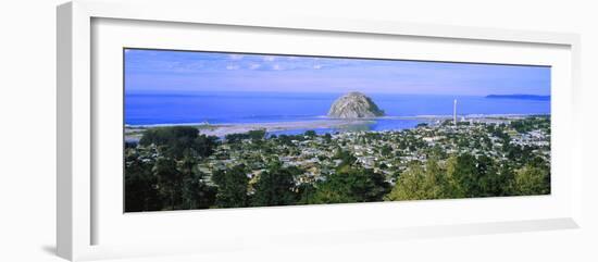 High angle view of city at the waterfront, Morro Bay, San Luis Obispo County, California, USA-null-Framed Photographic Print