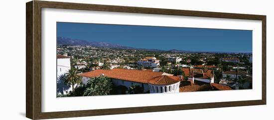 High angle view of city, Santa Barbara, Santa Barbara County, California, USA-null-Framed Photographic Print