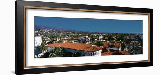 High angle view of city, Santa Barbara, Santa Barbara County, California, USA-null-Framed Photographic Print