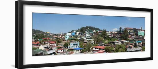 High angle view of cityscape, Baguio City, Benguet, Luzon, Philippines-null-Framed Photographic Print