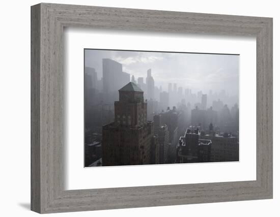 High angle view of cityscape during rain, Upper East Side, Manhattan, New York City, New York St...-Panoramic Images-Framed Photographic Print