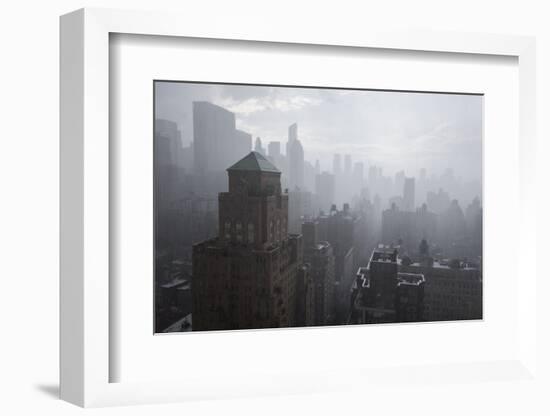 High angle view of cityscape during rain, Upper East Side, Manhattan, New York City, New York St...-Panoramic Images-Framed Photographic Print