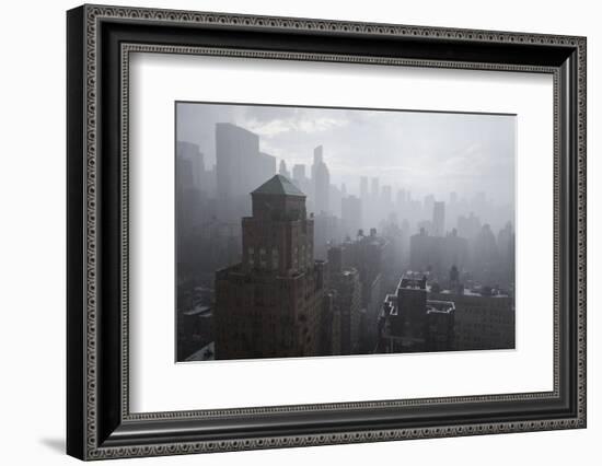 High angle view of cityscape during rain, Upper East Side, Manhattan, New York City, New York St...-Panoramic Images-Framed Photographic Print