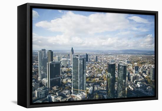High Angle View of Financial Centre, Frankfurt-Am-Main, Hesse, Germany, Europe-Mark Doherty-Framed Premier Image Canvas