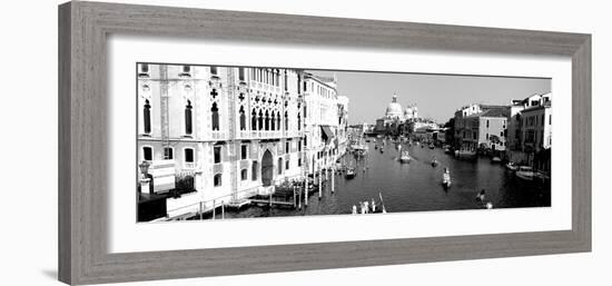 High Angle View of Gondolas in a Canal, Grand Canal, Venice, Italy-null-Framed Photographic Print