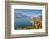 High angle view of Lake Como from Castle Vezio with Varenna and Gittana, Lombardy, Italy-Simon Montgomery-Framed Photographic Print