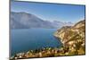 High angle view of Lake Como from Castle Vezio with Varenna and Gittana, Lombardy, Italy-Simon Montgomery-Mounted Photographic Print