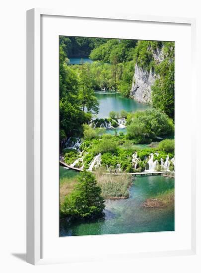 High Angle View of Lakes, Gavanovac Lake, Milanovac Lake, Plitvice Lakes National Park, Croatia-null-Framed Photographic Print