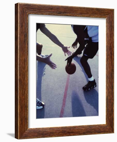 High Angle View of Men Playing Basketball-null-Framed Photographic Print