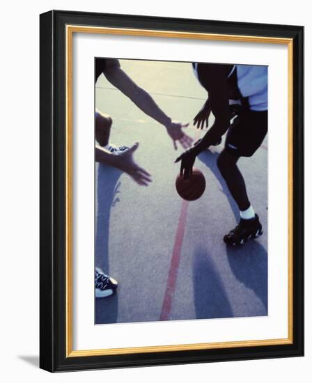 High Angle View of Men Playing Basketball-null-Framed Photographic Print