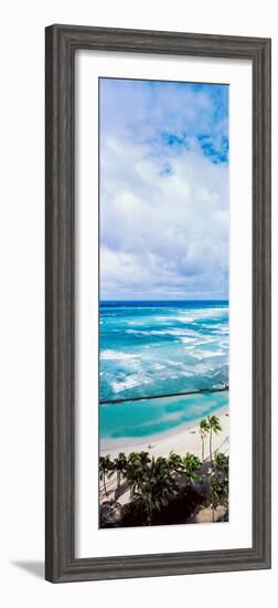 High Angle View of Ocean, Waikiki Beach, Oahu, Hawaii Islands, Hawaii, USA-null-Framed Photographic Print