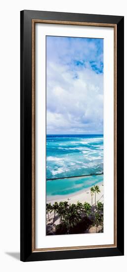 High Angle View of Ocean, Waikiki Beach, Oahu, Hawaii Islands, Hawaii, USA-null-Framed Photographic Print