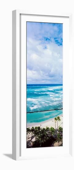 High Angle View of Ocean, Waikiki Beach, Oahu, Hawaii Islands, Hawaii, USA-null-Framed Photographic Print