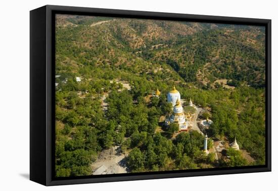 High angle view of pagoda near Maha Bodhi Ta Htaung Standing Buddha, Monywa, Myanmar (Burma)-Jan Miracky-Framed Premier Image Canvas