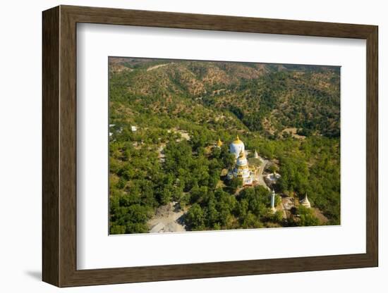 High angle view of pagoda near Maha Bodhi Ta Htaung Standing Buddha, Monywa, Myanmar (Burma)-Jan Miracky-Framed Photographic Print