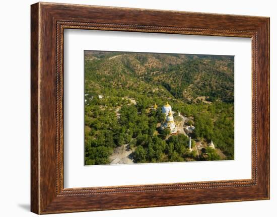 High angle view of pagoda near Maha Bodhi Ta Htaung Standing Buddha, Monywa, Myanmar (Burma)-Jan Miracky-Framed Photographic Print