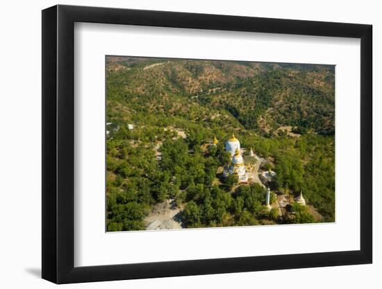 High angle view of pagoda near Maha Bodhi Ta Htaung Standing Buddha, Monywa, Myanmar (Burma)-Jan Miracky-Framed Photographic Print