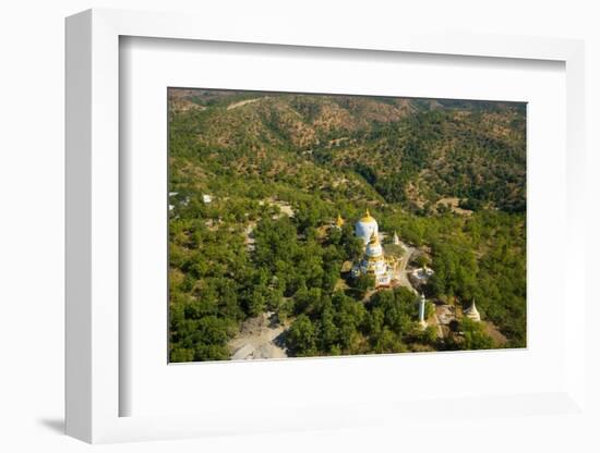 High angle view of pagoda near Maha Bodhi Ta Htaung Standing Buddha, Monywa, Myanmar (Burma)-Jan Miracky-Framed Photographic Print