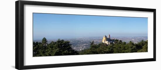 High angle view of Pena National Palace, Sao Pedro de Penaferrim, Sintra, Grande Lisboa, Lisboa...-null-Framed Photographic Print