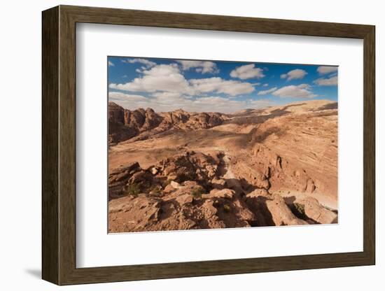 High Angle View of Petra Valley, Ancient Nabatean City of Petra, Wadi Musa, Ma'an Governorate, J...-null-Framed Photographic Print