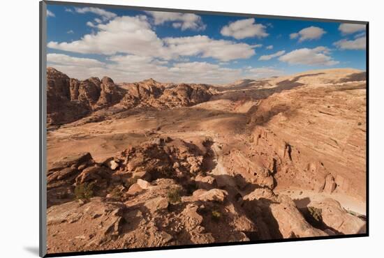 High Angle View of Petra Valley, Ancient Nabatean City of Petra, Wadi Musa, Ma'an Governorate, J...-null-Mounted Photographic Print