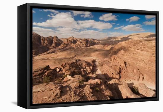 High Angle View of Petra Valley, Ancient Nabatean City of Petra, Wadi Musa, Ma'an Governorate, J...-null-Framed Premier Image Canvas