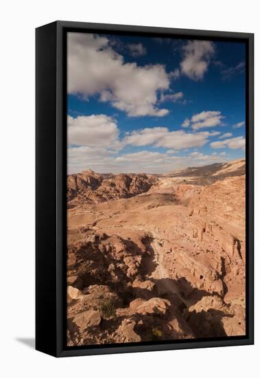 High Angle View of Petra Valley, Ancient Nabatean City of Petra, Wadi Musa, Ma'an Governorate, J...-null-Framed Premier Image Canvas