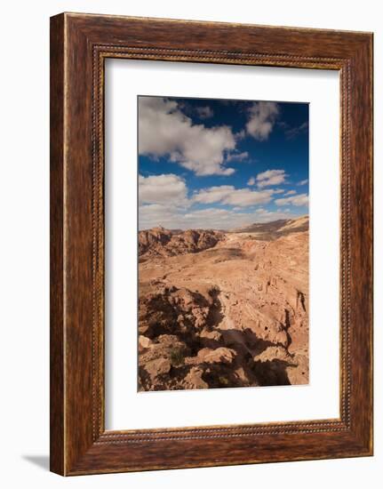 High Angle View of Petra Valley, Ancient Nabatean City of Petra, Wadi Musa, Ma'an Governorate, J...-null-Framed Photographic Print