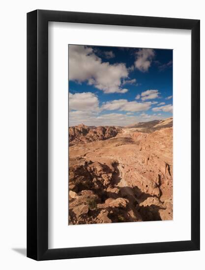 High Angle View of Petra Valley, Ancient Nabatean City of Petra, Wadi Musa, Ma'an Governorate, J...-null-Framed Photographic Print