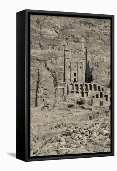 High angle view of Royal Tombs at Ancient Nabatean City of Petra, Wadi Musa, Ma'an Governorate,...-null-Framed Premier Image Canvas