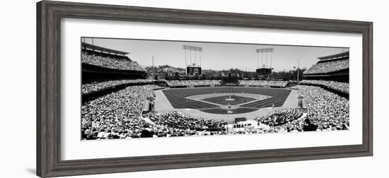 High Angle View of Spectators Watching a Baseball Match, Dodgers Vs. Yankees, Dodger Stadium--Framed Photographic Print