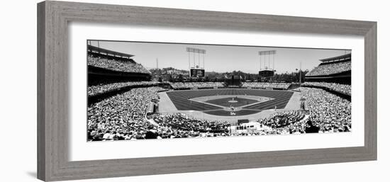 High Angle View of Spectators Watching a Baseball Match, Dodgers Vs. Yankees, Dodger Stadium-null-Framed Photographic Print