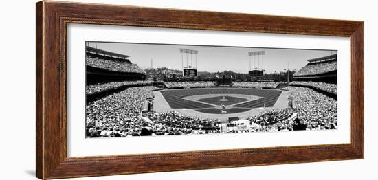 High Angle View of Spectators Watching a Baseball Match, Dodgers Vs. Yankees, Dodger Stadium-null-Framed Photographic Print