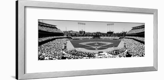 High Angle View of Spectators Watching a Baseball Match, Dodgers Vs. Yankees, Dodger Stadium-null-Framed Photographic Print