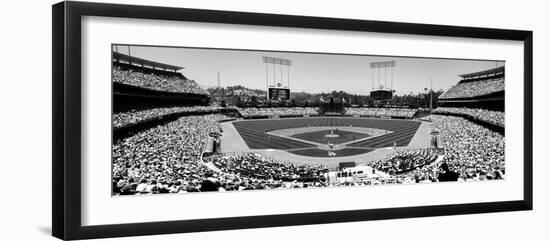 High Angle View of Spectators Watching a Baseball Match, Dodgers Vs. Yankees, Dodger Stadium-null-Framed Photographic Print