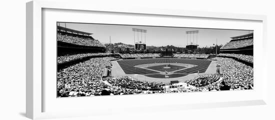 High Angle View of Spectators Watching a Baseball Match, Dodgers Vs. Yankees, Dodger Stadium--Framed Photographic Print