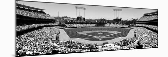High Angle View of Spectators Watching a Baseball Match, Dodgers Vs. Yankees, Dodger Stadium-null-Mounted Photographic Print