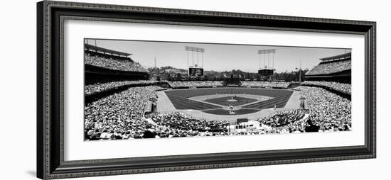 High Angle View of Spectators Watching a Baseball Match, Dodgers Vs. Yankees, Dodger Stadium-null-Framed Photographic Print