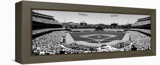 High Angle View of Spectators Watching a Baseball Match, Dodgers Vs. Yankees, Dodger Stadium-null-Framed Premier Image Canvas