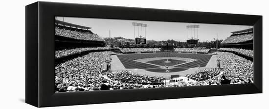 High Angle View of Spectators Watching a Baseball Match, Dodgers Vs. Yankees, Dodger Stadium-null-Framed Premier Image Canvas