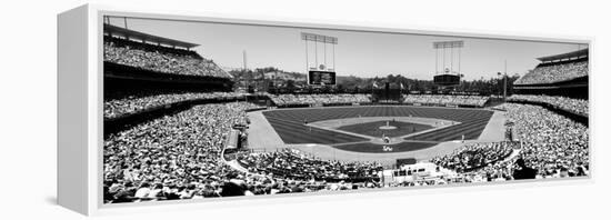 High Angle View of Spectators Watching a Baseball Match, Dodgers Vs. Yankees, Dodger Stadium-null-Framed Premier Image Canvas