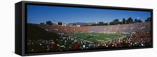 High Angle View of Spectators Watching a Football Match in a Stadium, Rose Bowl Stadium-null-Framed Premier Image Canvas