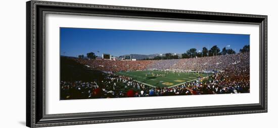 High Angle View of Spectators Watching a Football Match in a Stadium, Rose Bowl Stadium-null-Framed Photographic Print